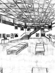 Museum gallery of modern art