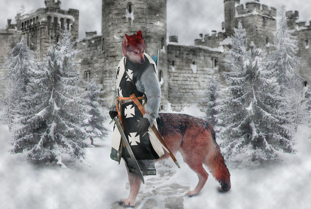 Red The Medieval Wolfaur Knight