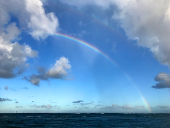 Hawaiian beach rainbow