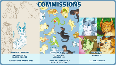 Commission Sheet - Sketches, Stickers, and Icons