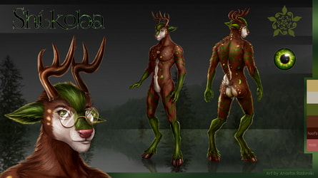 Green-brown deer Ref sheet Commission