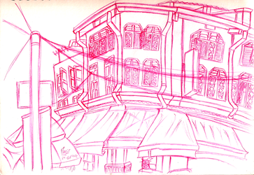 Urban Sketching - Shophouses and Windows