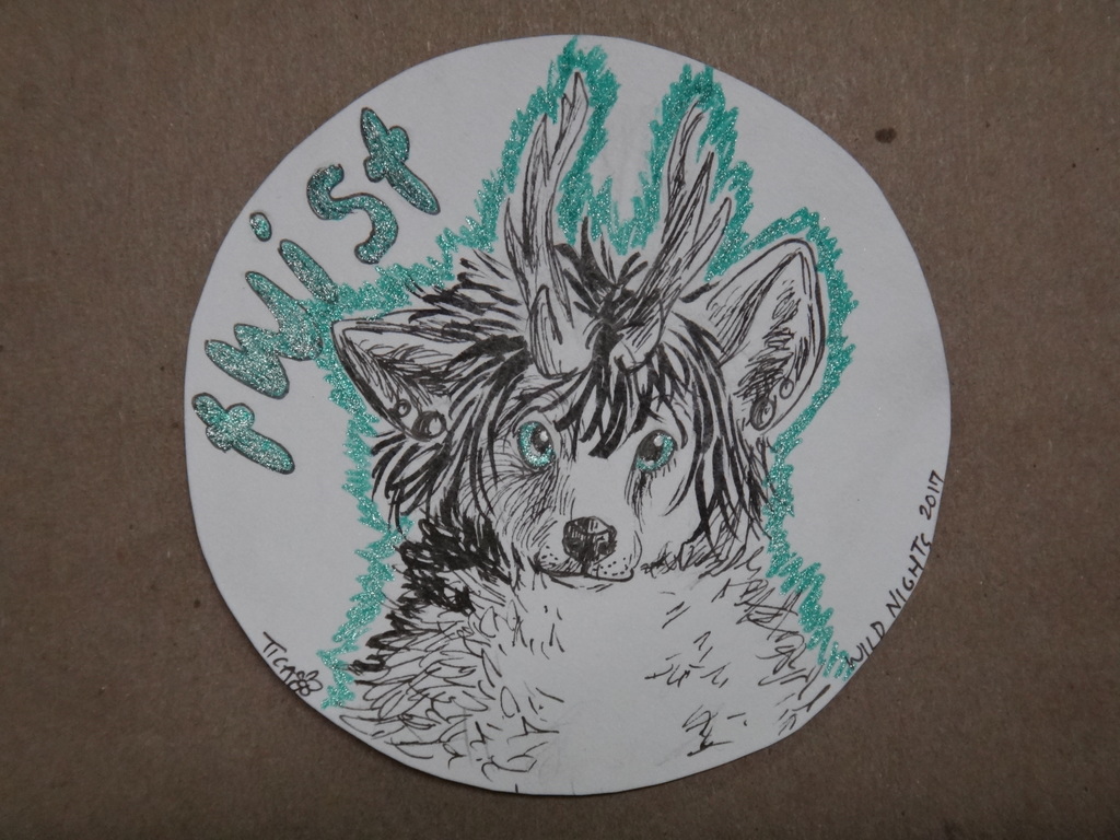 WN Commission: ink sketch badge for Twisttail