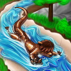 Otter Water sliding!