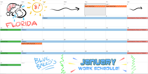 January Work Calendar!