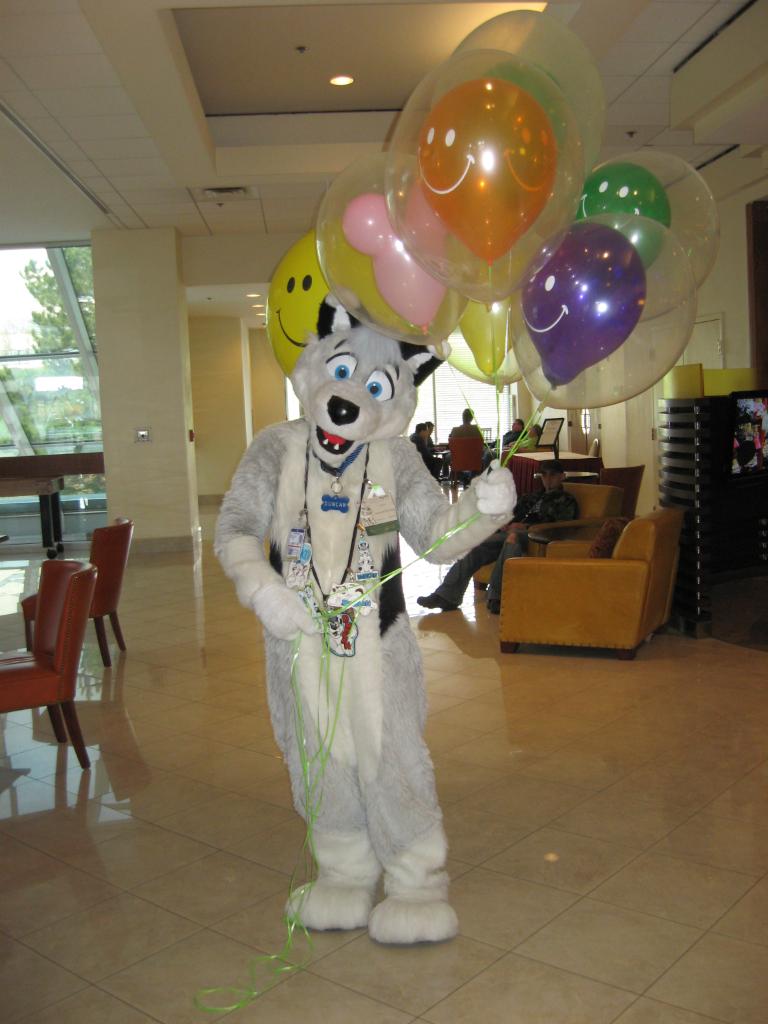 Duncan the Dog and balloons