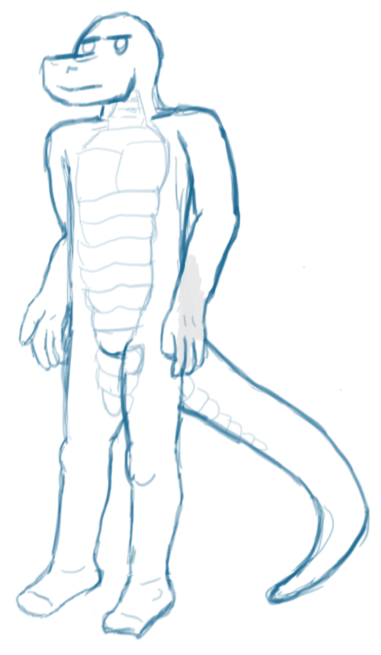 Early Surface Scribbles 3 - lizard dude