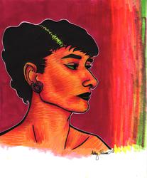 Audrey Hepburn Marker Sketch