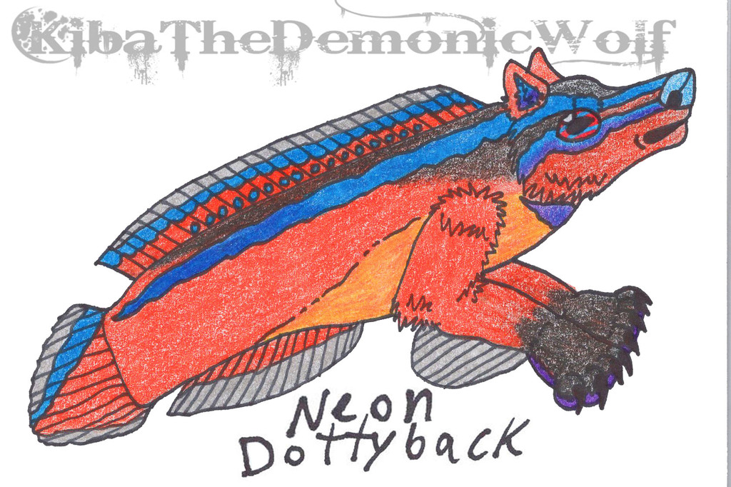 Whimsical Wolves - Fish Wolf - Neon Dottyback