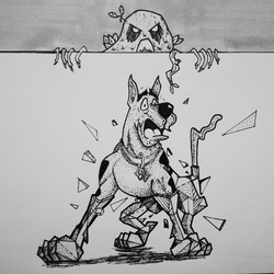 Shattered Scooby :: Inktober #12