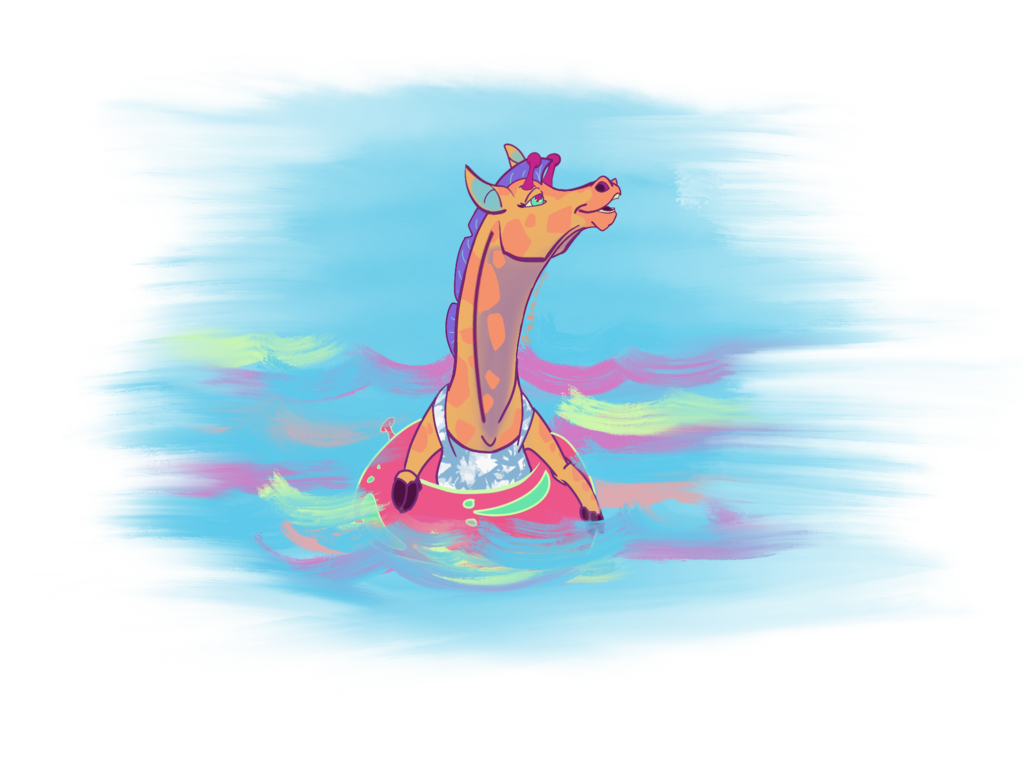 Neon Pastel Giraffe