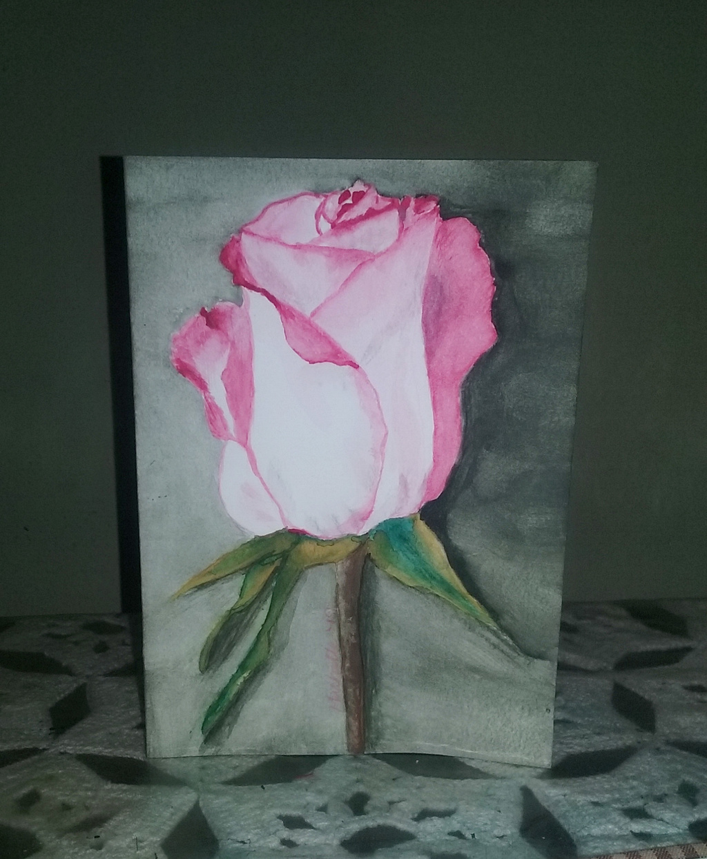 Pink Rosebud Greeting Card