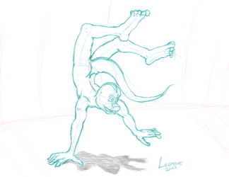 Arlo action contortion pose