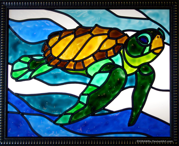 Faux Stained Glass: Sea Turtle