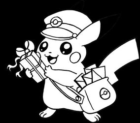 Special Delivery Pikachu Line Art