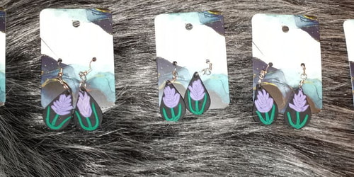 lavender hyacinth earrings | for sale