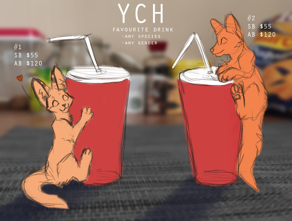YCH Favourite Drink (New, Cute + gifts for AB)