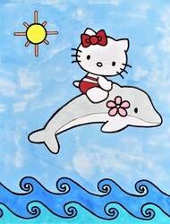 Kitty on a Dolphin