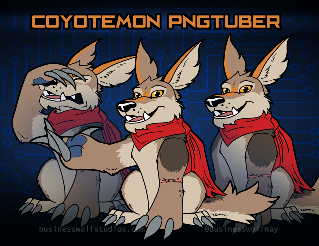Most recent image: Coyotemon PNGTuber [Comm]