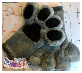 Gray Handpaws With Black Pawpads