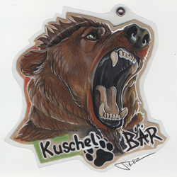 Kuschel...BAAR- brown paper badge