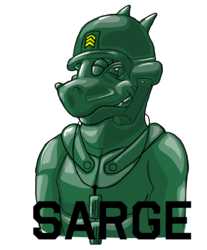 SARGE plastic army dragon conbadge