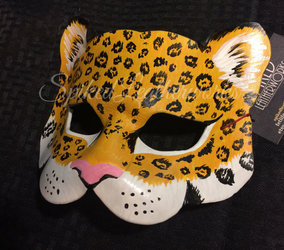 046. leopard leather mask
