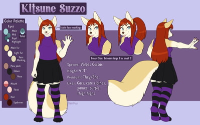 [CM] Kitsune Suzzo Reference Sheet (clothed ver.)