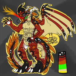 Tyrant Anthro Fire Dragon +Design 4 Sale+  (changes)