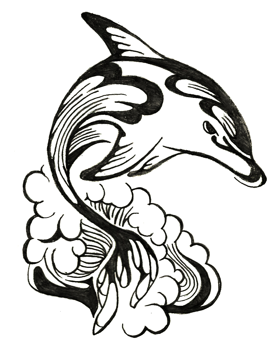 Filigree style Dolphin
