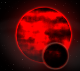 In the Dark Red Glow of a Brown Dwarf