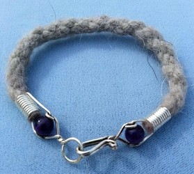 Arctic Wolf and Amethyst Bracelet