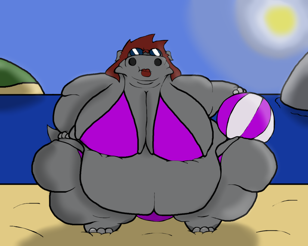Chunky beach hippo