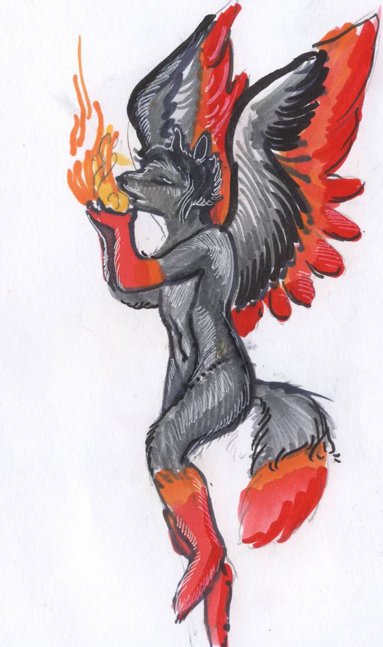 Most recent image: SteelWings makes fire. A gift from FoxFairy 