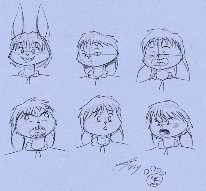 [Sketchdump] 24-4-2016 - Expressions Practice - Rabbit
