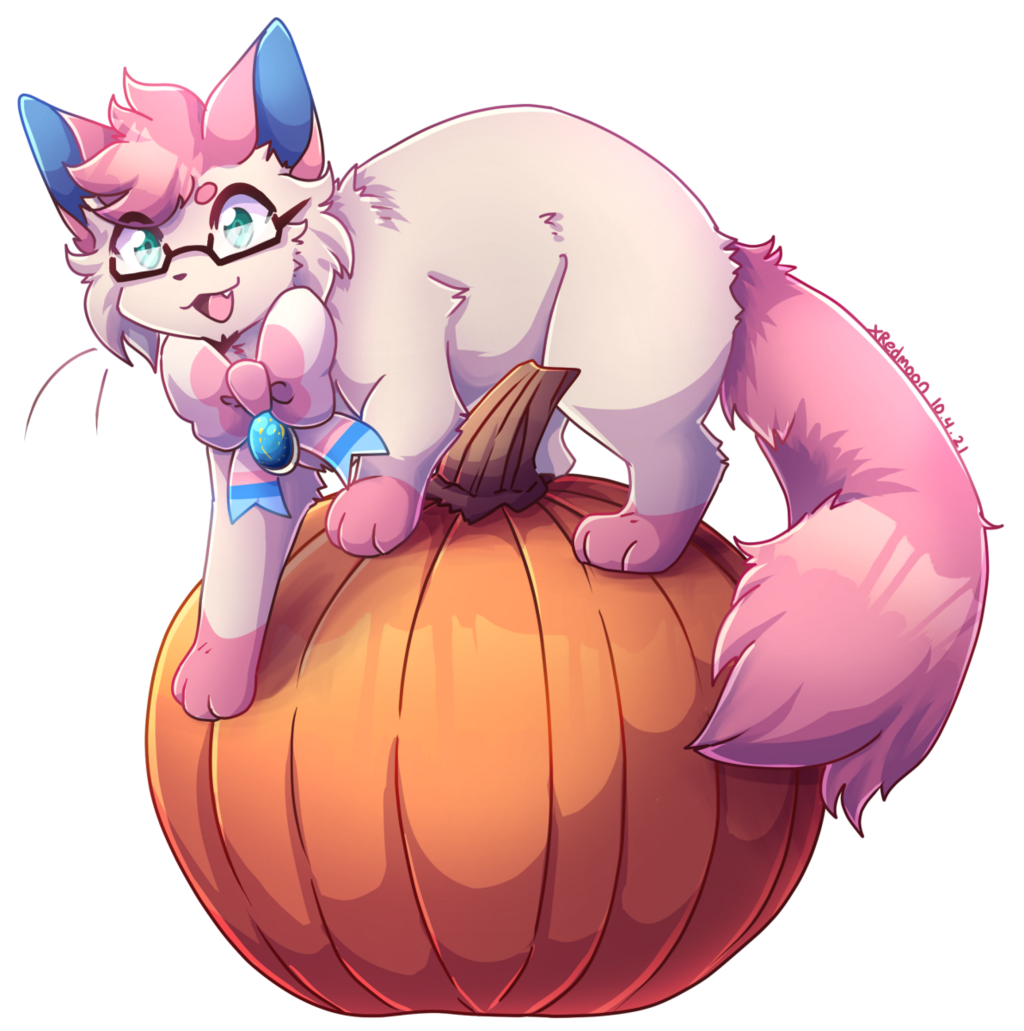 [comm] sylvee-kitty on a pumpkin