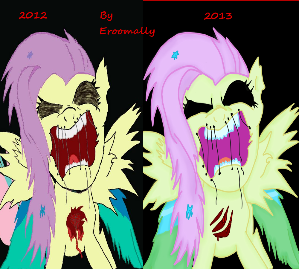 Fluttershy Zombie Compared
