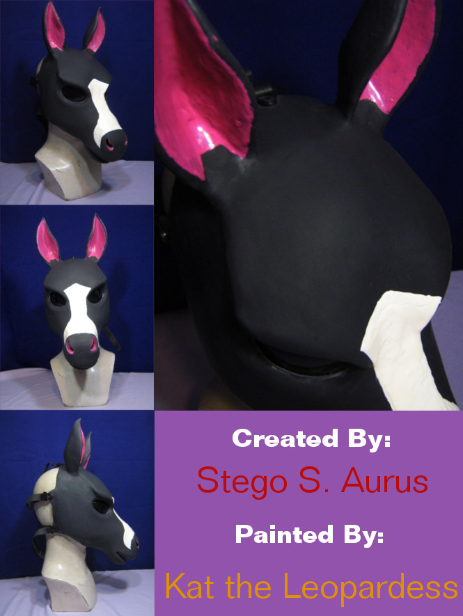 Painted Gasmask: Pink and White Breyer Horse