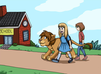 [commission] girl and lion 2