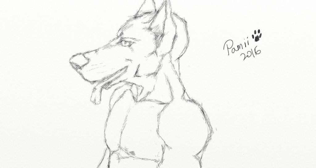 I sketched a dog man!