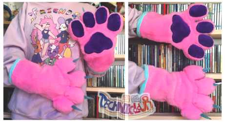 Pink Handpaws With Purple Pawpads and Blue Claws