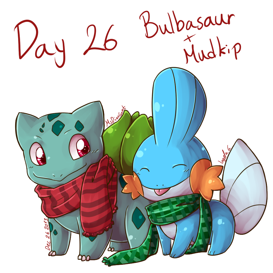 Pokeddexy day 26 - Bulbasaur + Mudkip