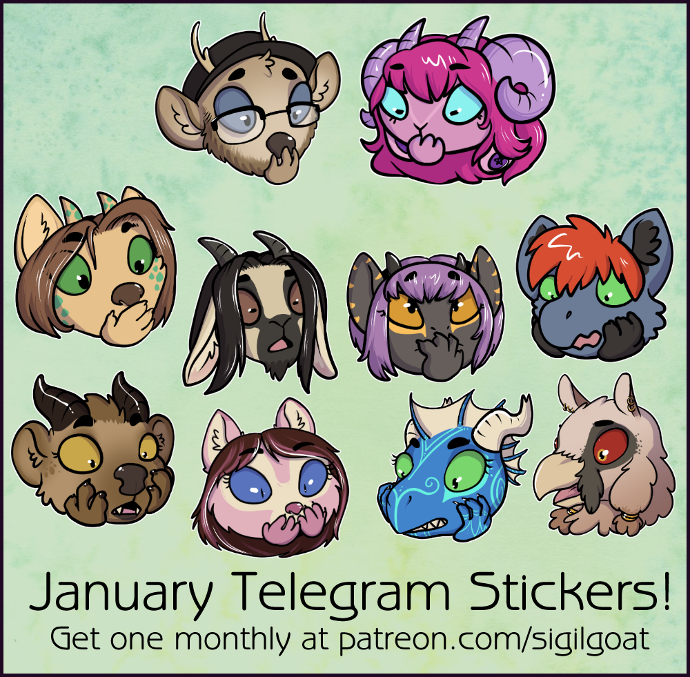 [Patreon] January Telegram Stickers!