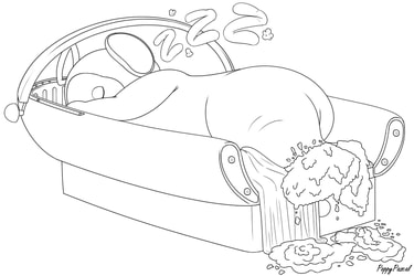 Tinky Winky sleeping - Coloring page