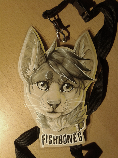 Commission for Fishbones - brown paperbadge