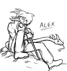 Practice Sketch #1: Alex Sitting With Snake