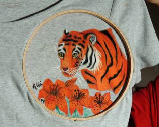 Tiger and Tiger Lilies T-Shirt Commission