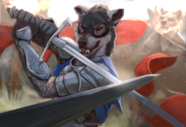 Sword Fighting Wolf by BlindCoyote