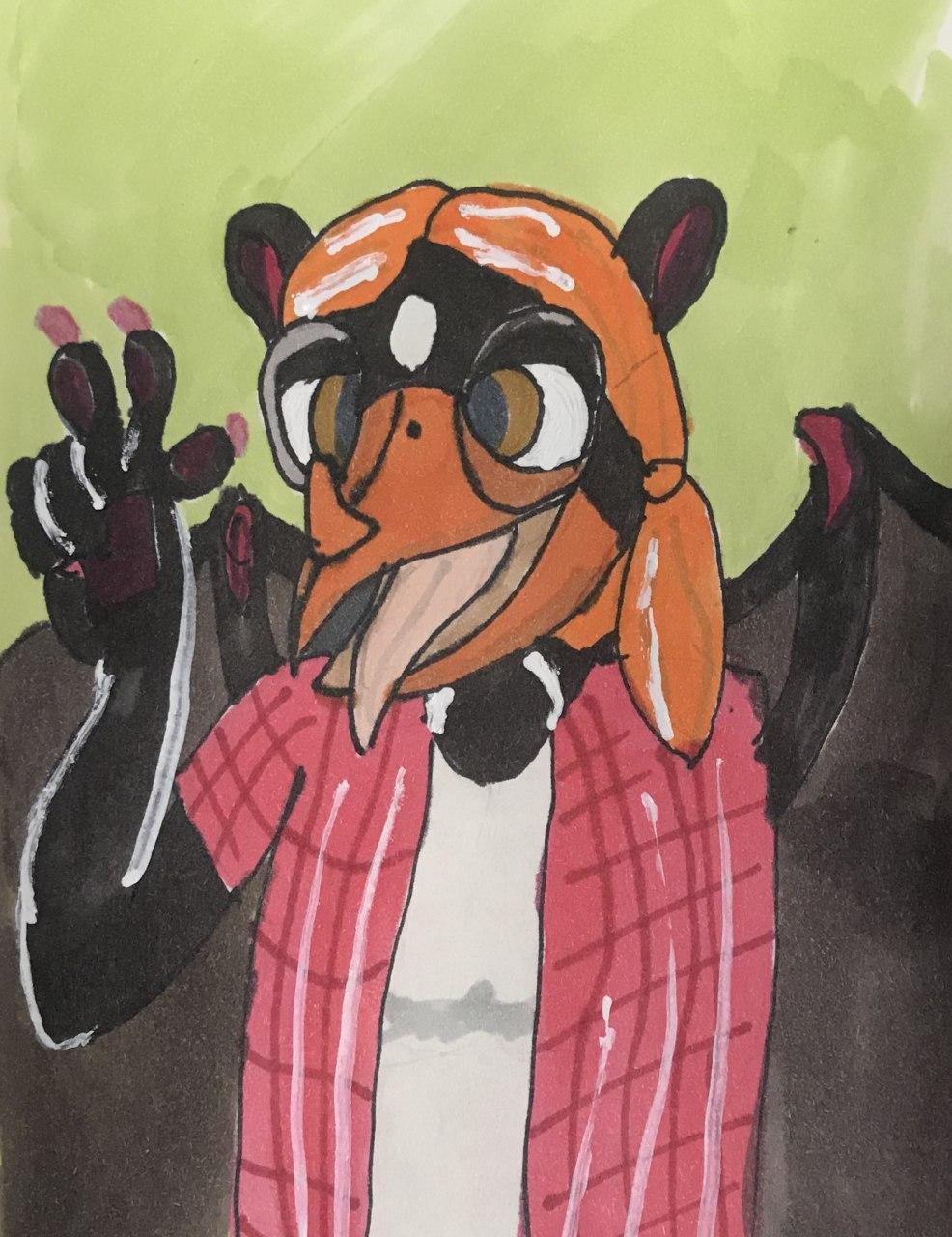 Me, but with a beak. (by Juniper the Skunktaur)