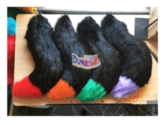(FOR SALE) Black Fursuit Tails With Colored Tips